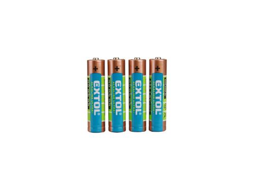 Baterie alkalické Extol 42010, 4ks, 1,5V AAA (LR03)