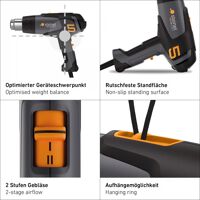 Horkovzdušná pistole Steinel HM2320E , 2300W, regulace, LCD displej (8)