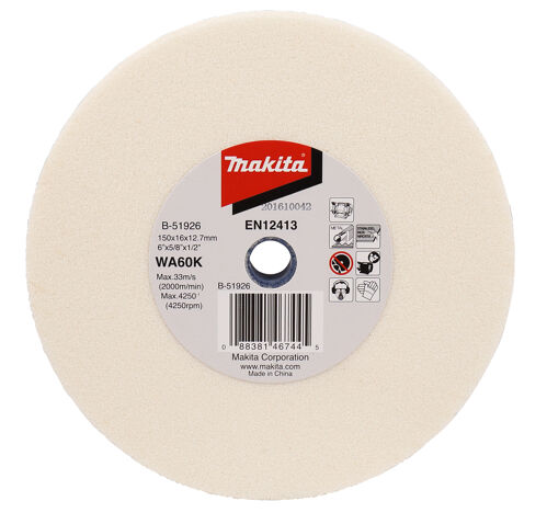 Kotouč 150x16x12,7mm brusný bílý P60 Makita B-51926
