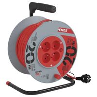 Prodlužovací kabel na bubnu EMOS, 4 zásuvky, délka 20m, PVC (1)