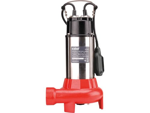 Čerpadlo el. ponorné kalové s řezacím nožem Extol 8895005, 1100W, 16200l/hod, 9,5 m