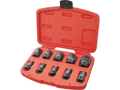 Hlavice Extol 8818131 nástrčné rázové, sada 10ks, 1/2", 9-27mm, CrMoV