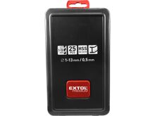 Vrtáky Extol 8801192 do kovu v kovové krabičce, sada 25ks, ∅1-13mm (1)