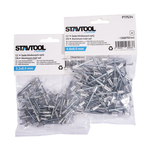 Sada hliníkových nýtů 3,2x6mm (1bal/50ks) Stavtool P17530
