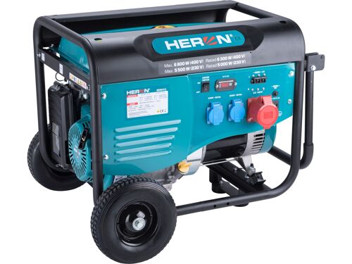 Elektrocentrála benzínová Heron 8896412, 6,0kW (400V), 2x2,2kW (230V), podvozek