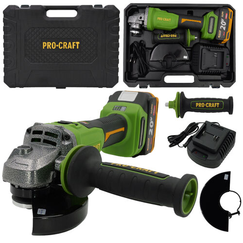 Aku bruska Procraft PWA220, 125mm, baterie 4,0Ah, kufr