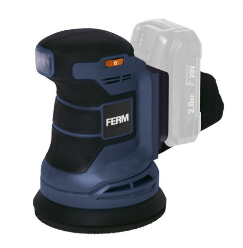 Aku excentrická bruska Ferm ESM1013, Li-Ion 20V, 125mm, bez aku