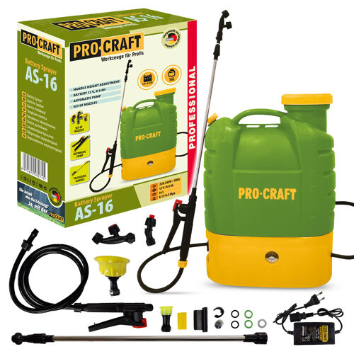Aku postřikovač Procraft AS-16, nádrž 16litrů