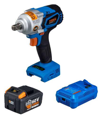 Bezuhlíkový rázový utahovák Narex ASR 600-3SB set, 750Nm, s baterií 3,0Ah a nabíječkou