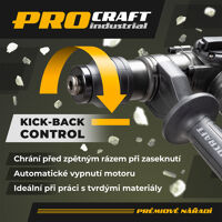 Kladivo vrtací aku Procraft Industrial HD20A, 3,8J, 4,0Ah (2)