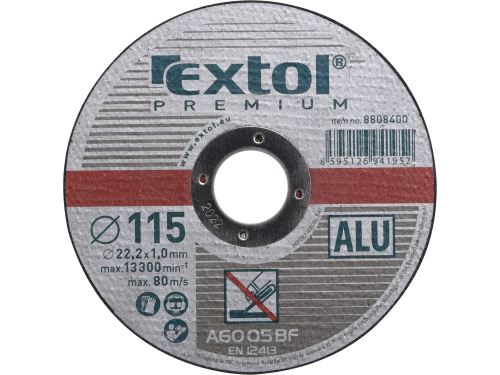 Kotouč řezný na hliník Extol 8808400, 115x1,0x22,2mm, EXTOL PREMIUM