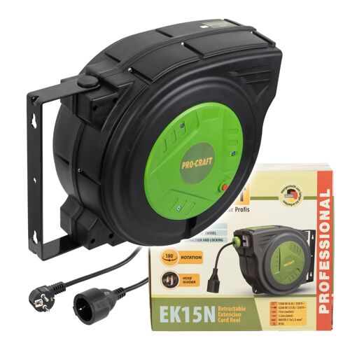Samonavíjecí prodlužovací kabel, buben 230V, Procraft EK15N