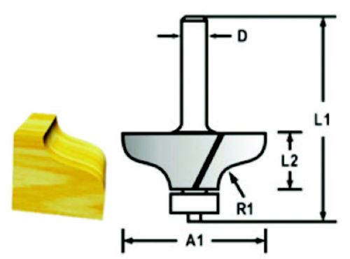Profilová fréza s ložiskem stopka 8mm, 31,8x12,7x56mm, Makita D-48773
