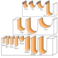 Čelní vypouklá fréza CMT C91416011B s ložiskem - R8 D15,8x9,5 S8 HM (2)