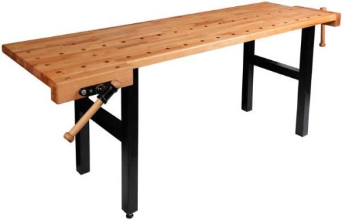 Pracovní stůl-hoblice PINIE H3-2, 2150x750x850mm se dvěma svěráky
