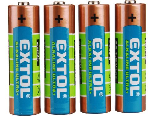 Baterie alkalické Extol 42011, 4ks, 1,5V AA (LR6)