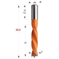 Vrták kolíkovací neprůchozí S8 L55,5 HW - D8x30 S=8x20 L55,5 P (1)