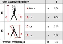 Schůdky 4-stupňové Proteco 10.6614-KR, nosnost 150kg (1)
