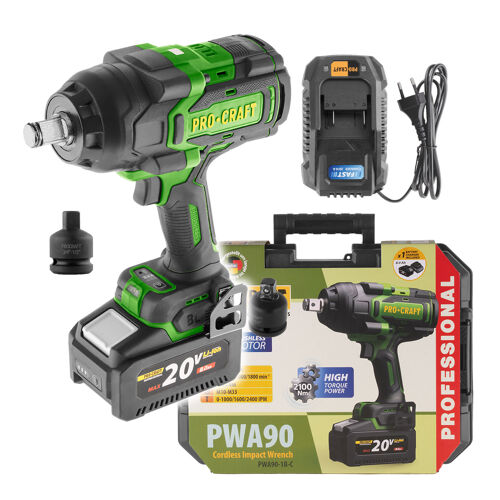 Aku rázový utahovák Procraft PWA90, 3/4", 2100Nm
