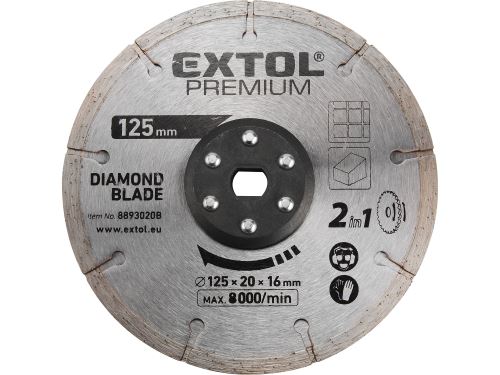 Kotouc řezný Extol 8893020B diamantový, 125x20mm, pro 8893020