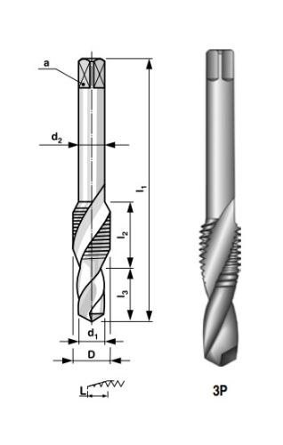 Metrický kombinovaný závitník Bučovice Tools M 6 / HSS
