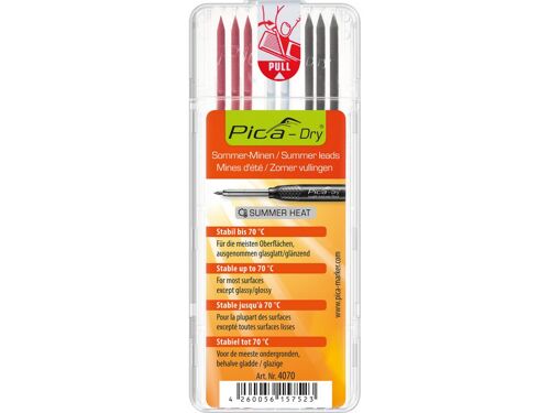 Tuhy náhradní kulaté PICA PC-4070, 3x černá, 3x červená, 2x bílá, pro PICA DRY
