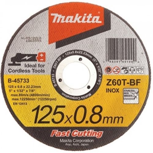 Řezný kotouč Makita B-45733 na kov, 125×0,8×22.23mm