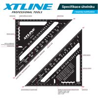 XTline XT130150 úhelník tesařský multifunkční, 180mm (2)
