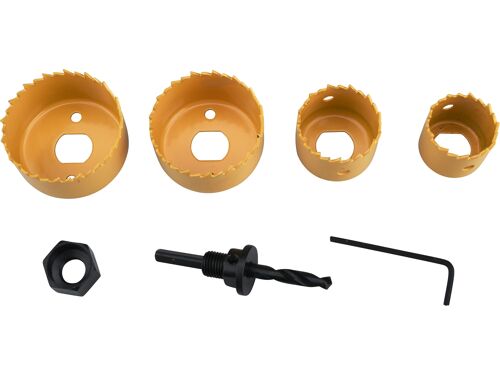 Sada bimetalových korunek Extol 1808, 32,38,51,54mm