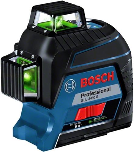 Křížový laser Bosch GLL 3-80 G, 3x360°, zelený paprsek