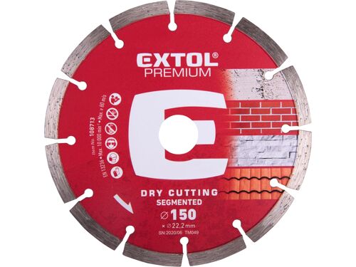 Extol 108713 kotouč diamantový řezný segmentový - suché řezání, 150x22,2x2,3mm