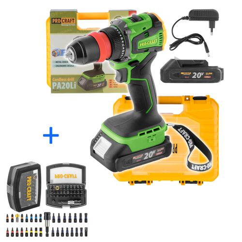 Aku šroubovák, Procraft PA20LiDFR + sada bitů BS-32